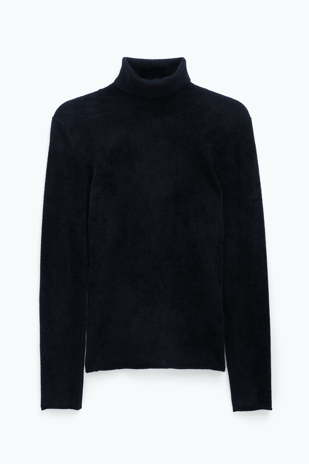 Chenille turtleneck sweater in black