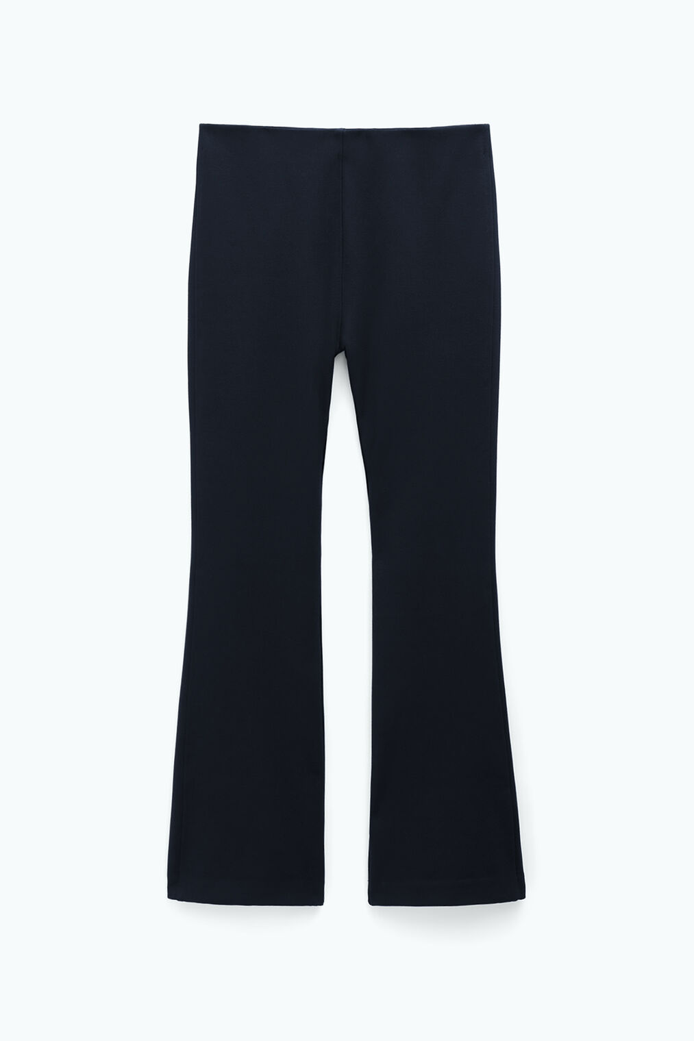 Flared jersey trousers in black