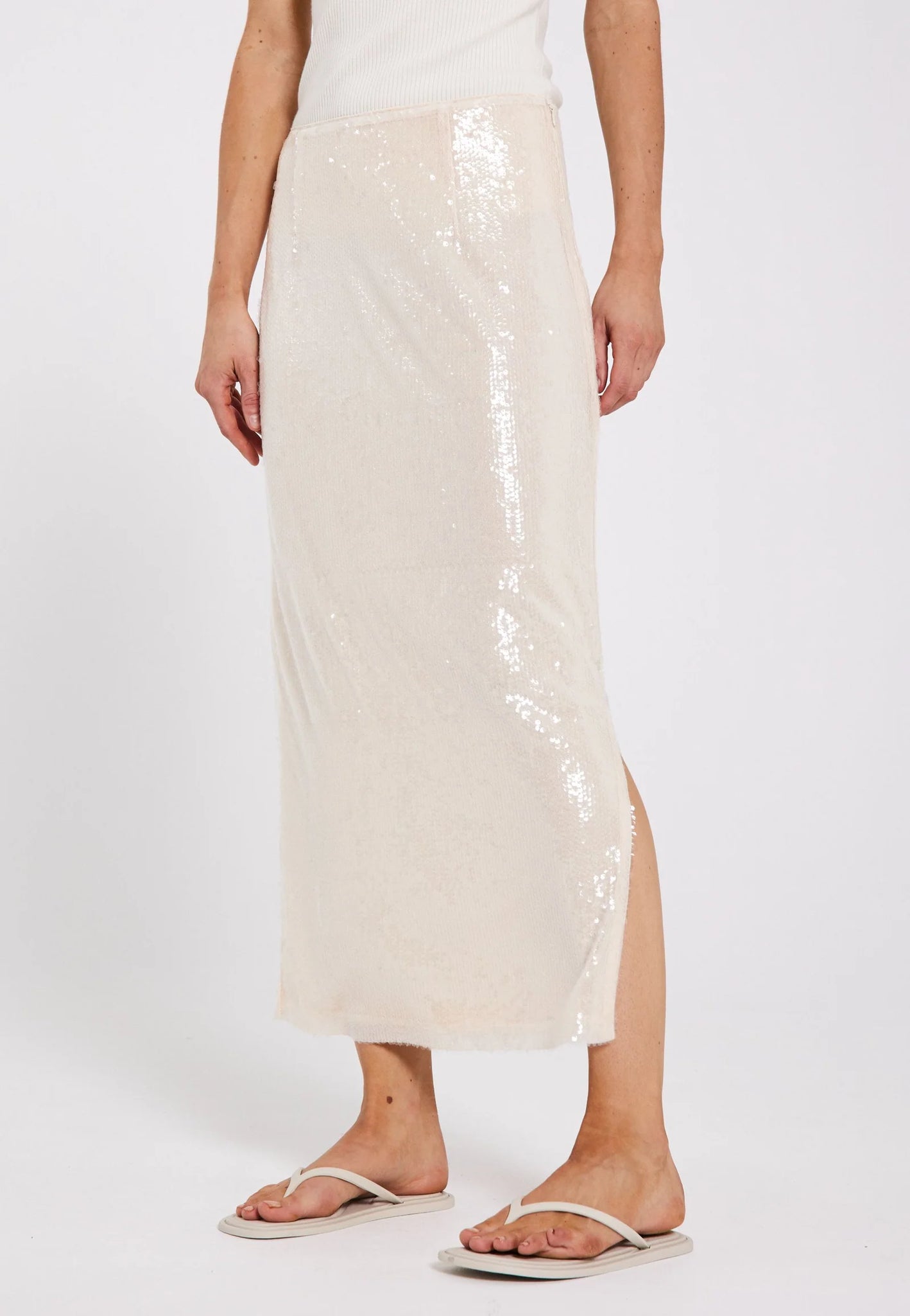 Sequina skirt in off-white
