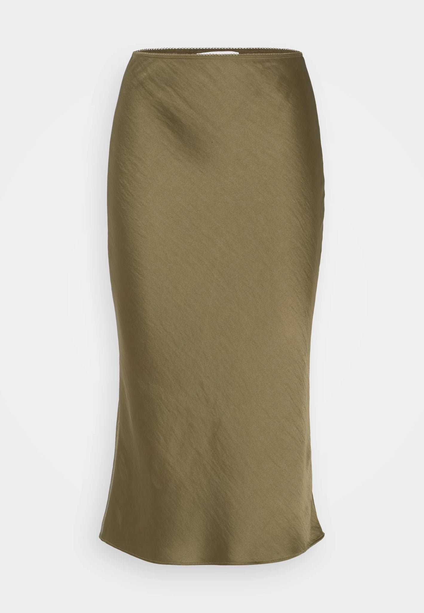 Silky maxi skirt in light olive