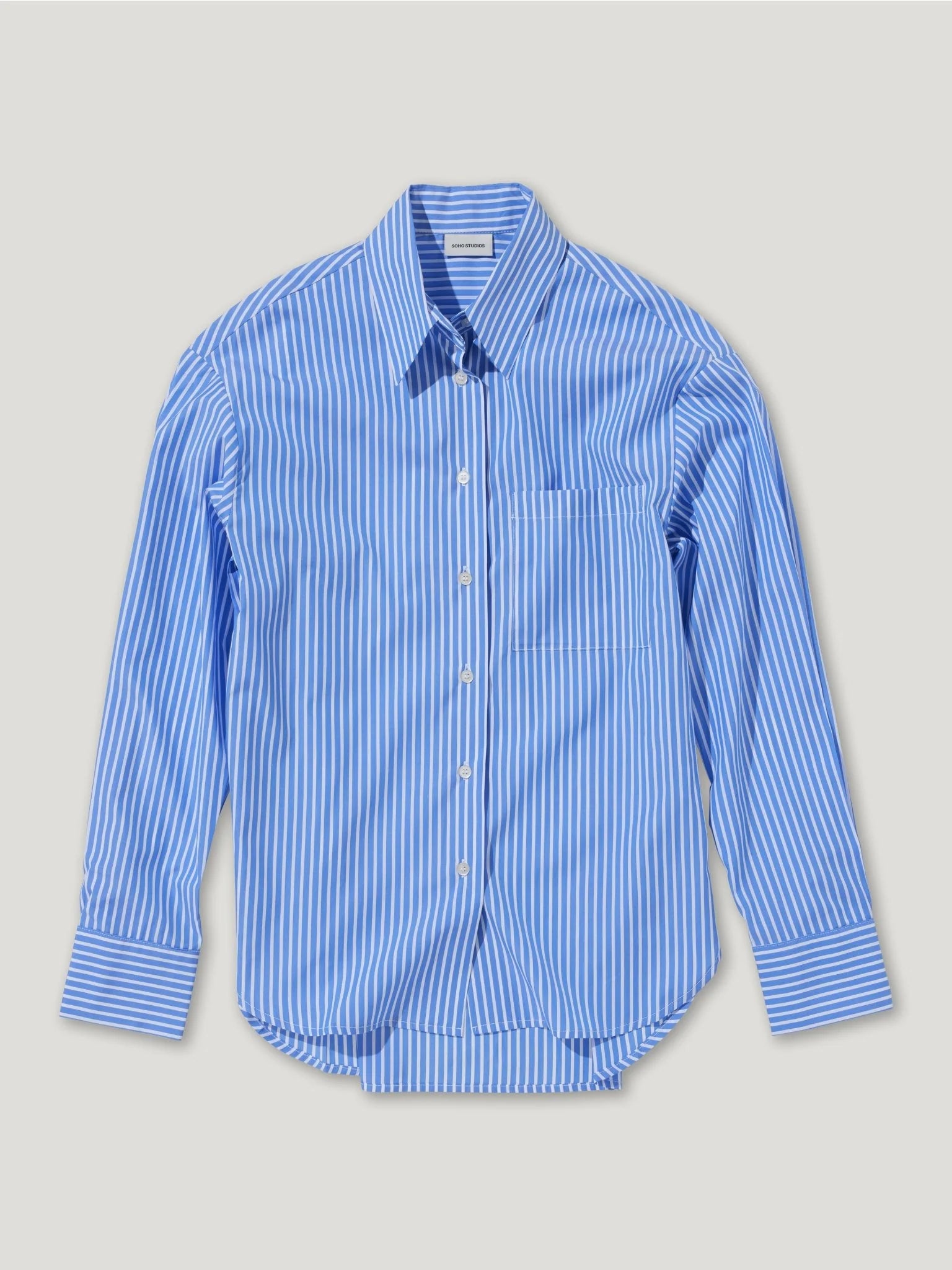 Smilla oversized poplin shirt in blue/white stripes