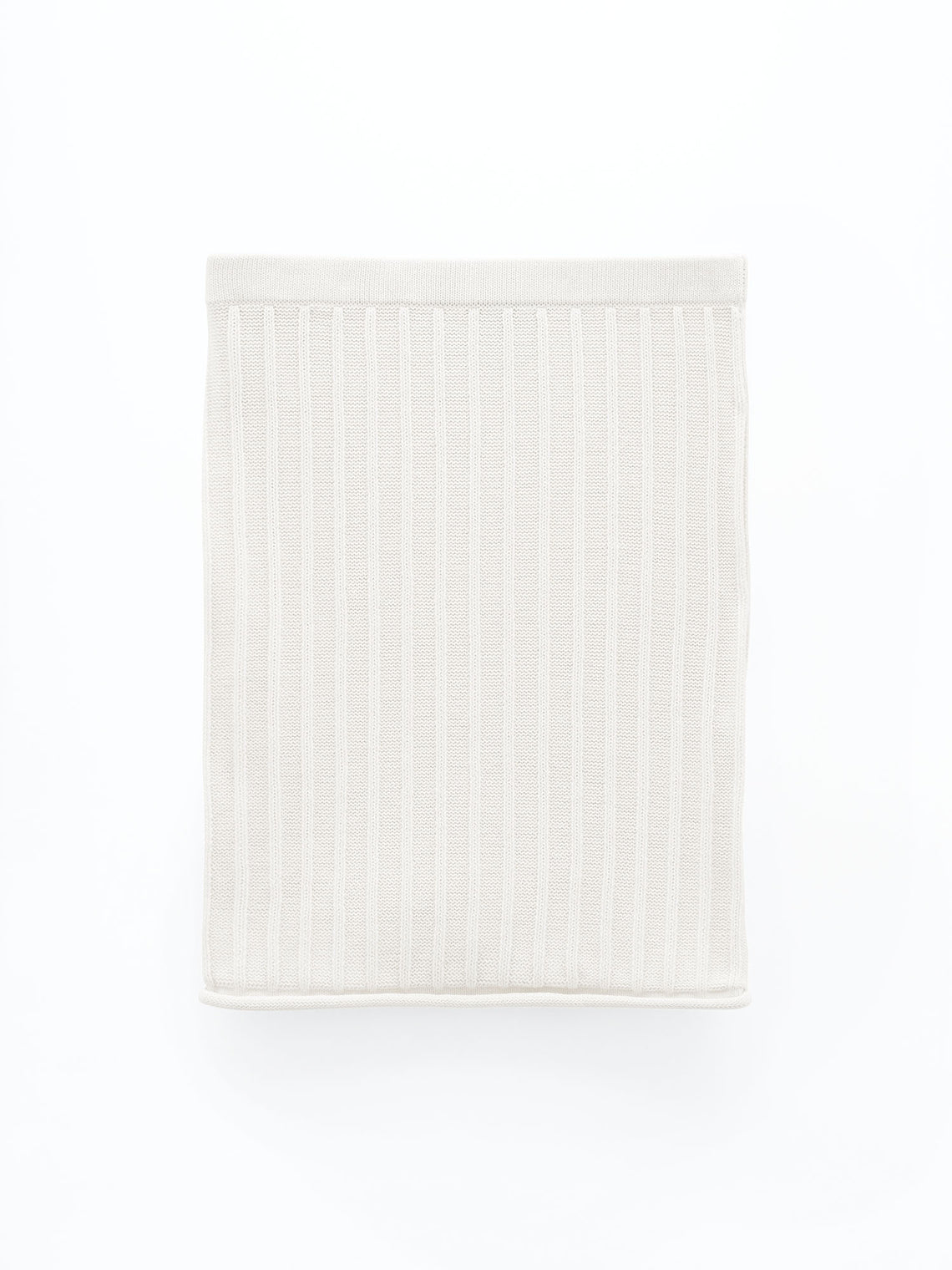 Cotton rib knit skirt in vanilla