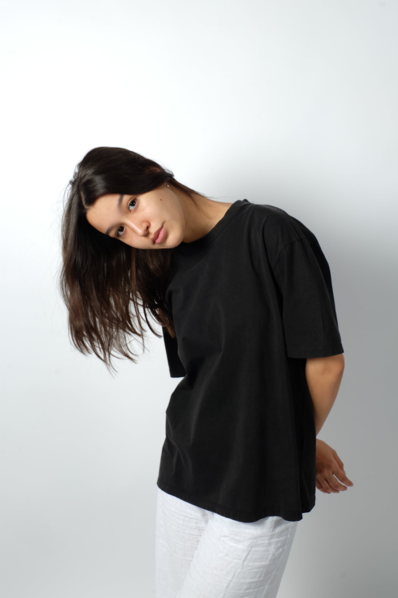 OVERSIZED WASHED COTTON SHIRT IN CHARCOAL