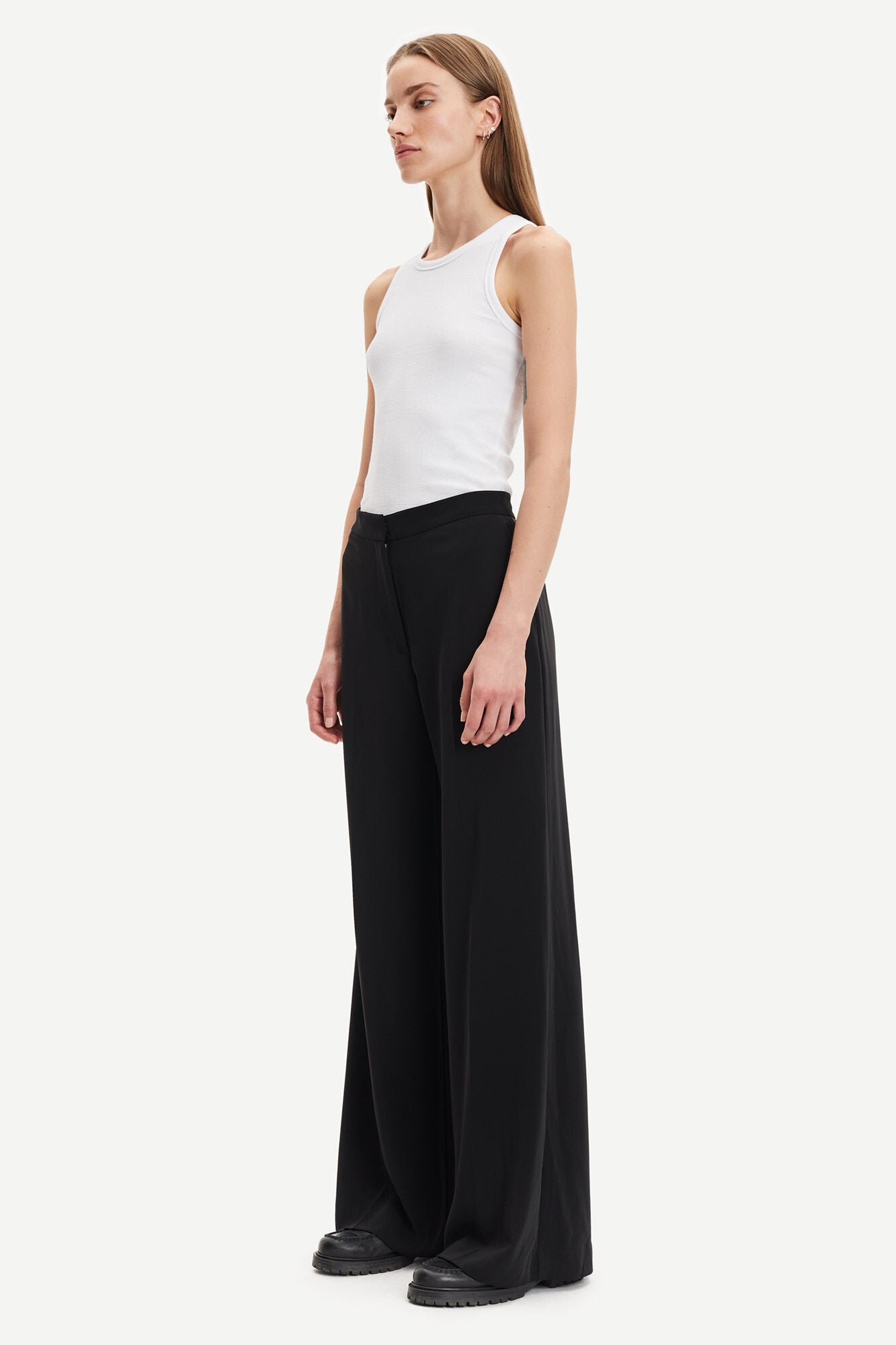 Collot wide leg trousers in black