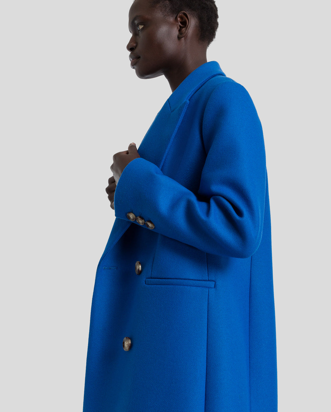 Cindy boxy coat in cobalt blue