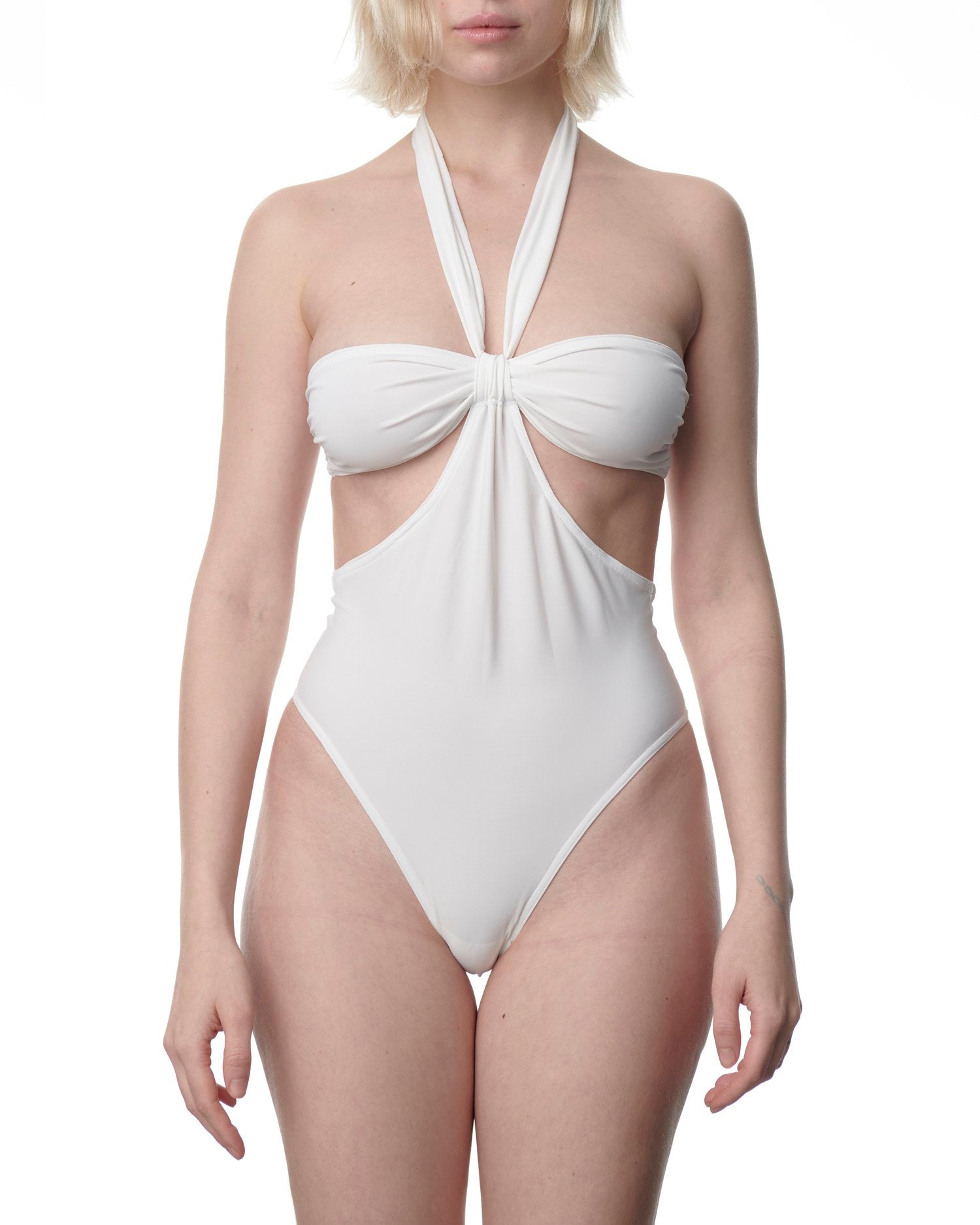 Biarritz swimsuit in white by Du Ciel
