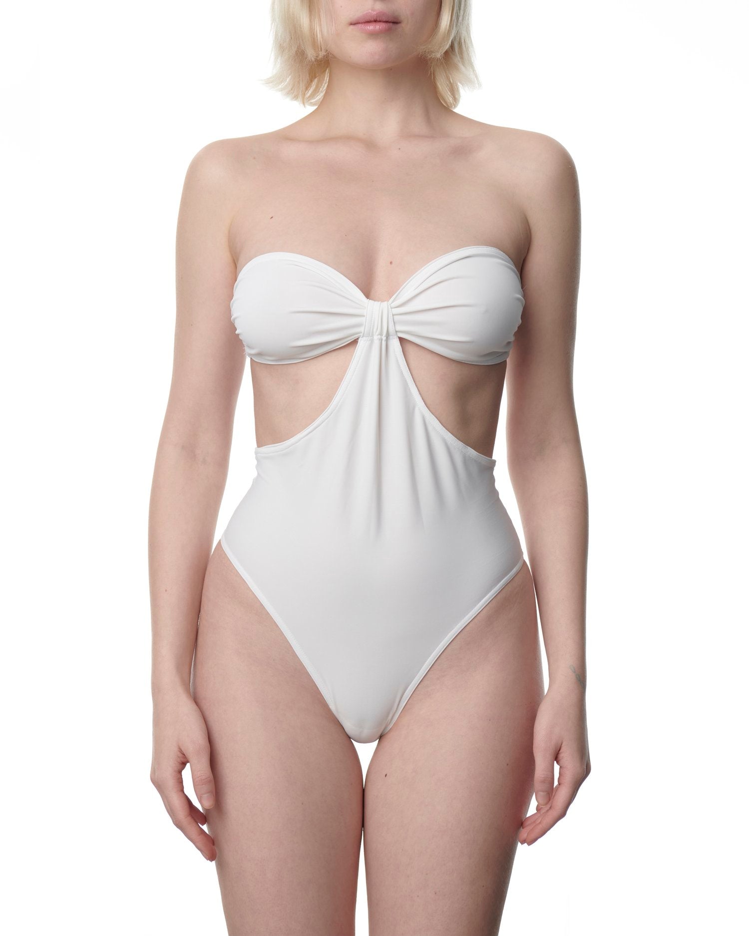 Biarritz swimsuit in white by Du Ciel