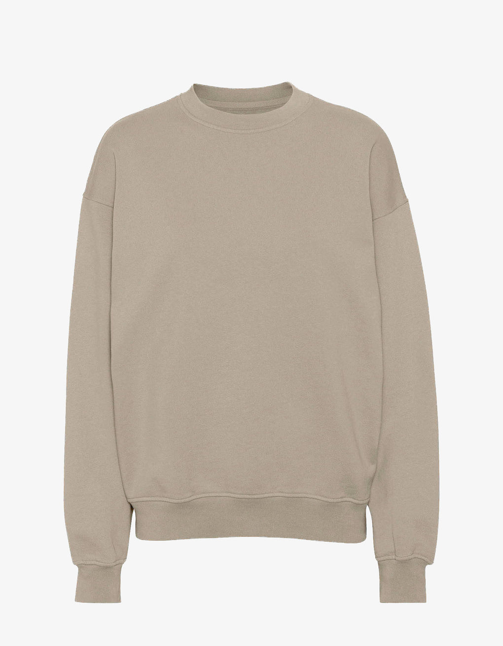 Organic oversized crew sweater in oyster grey
