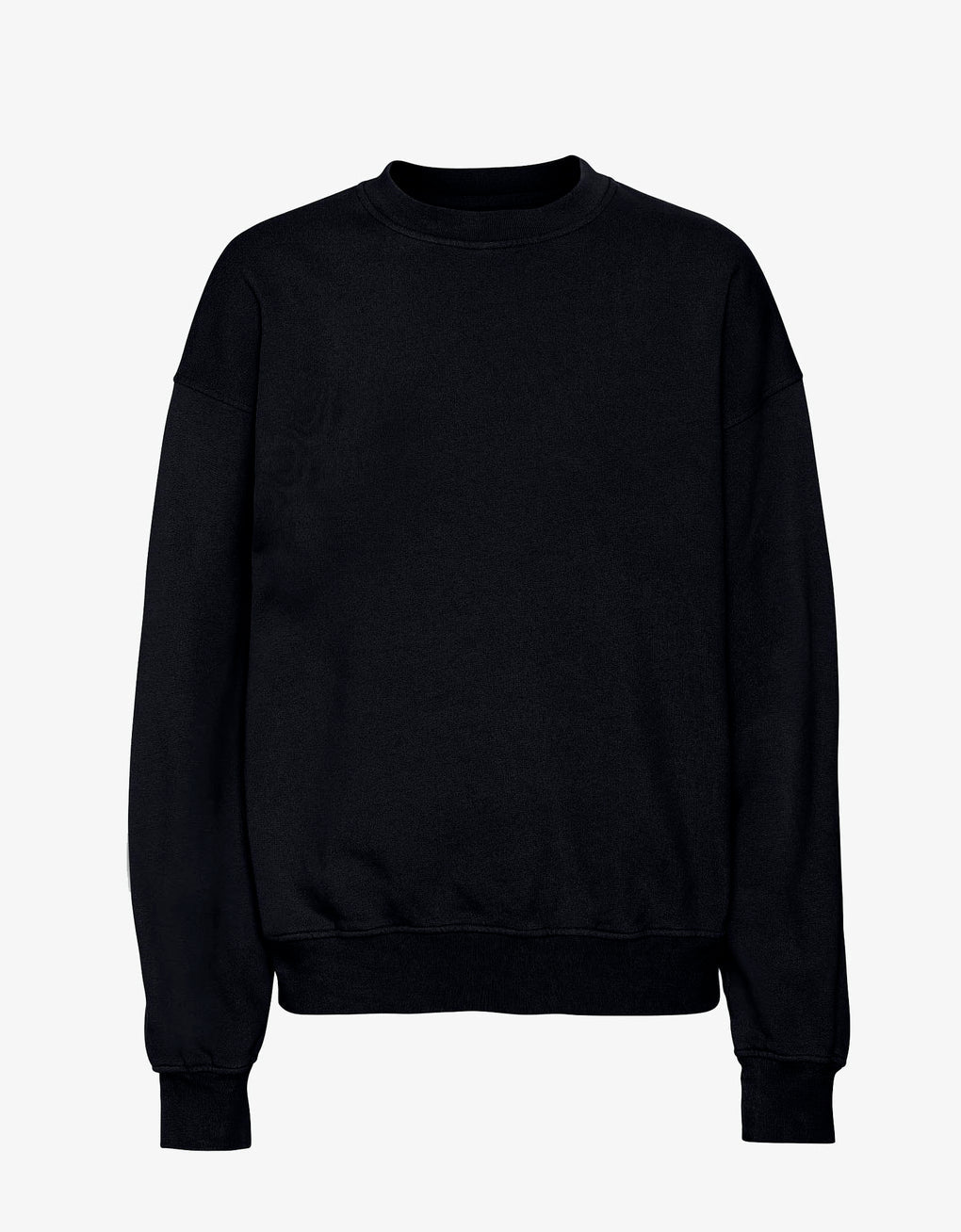 Organic oversized crew sweater in deep black