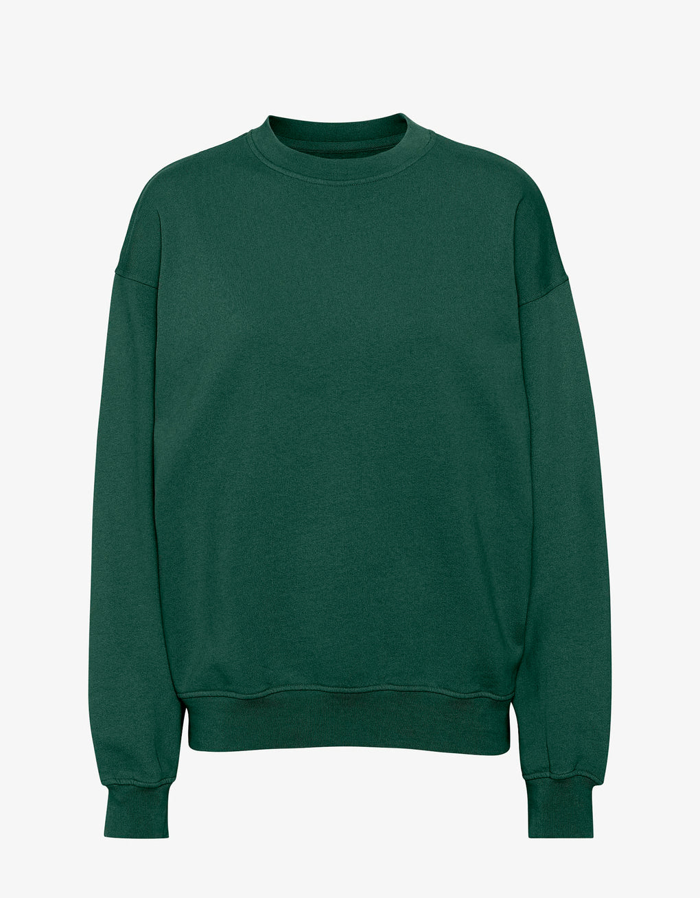 Organic oversized crew sweater - emerald green – BEYOND STUDIOS