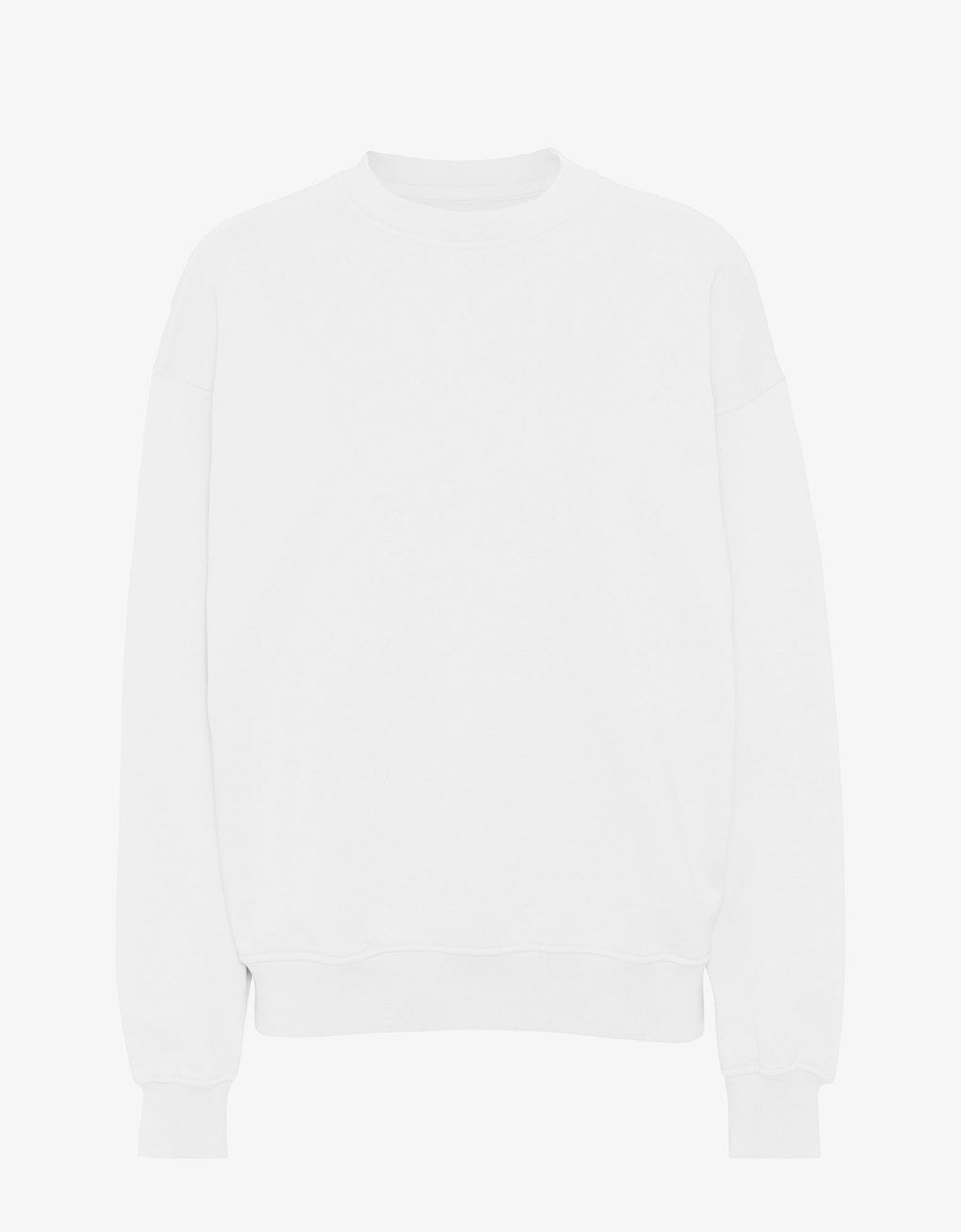 Organic oversized crew sweater in optical white
