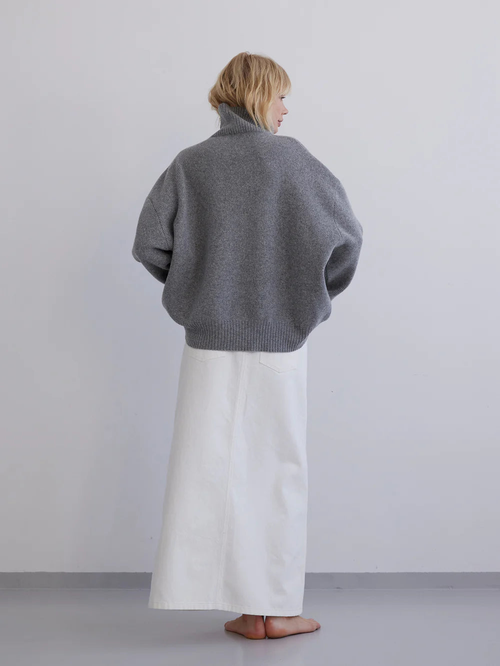 Maja turtleneck in light grey melange