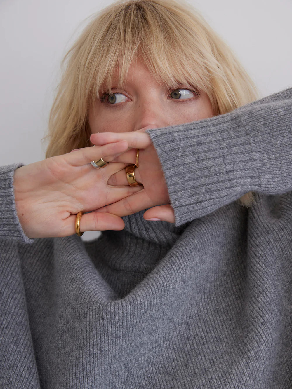 Maja turtleneck in light grey melange