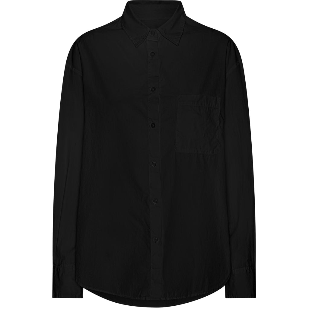 Organic oversized shirt in deep black