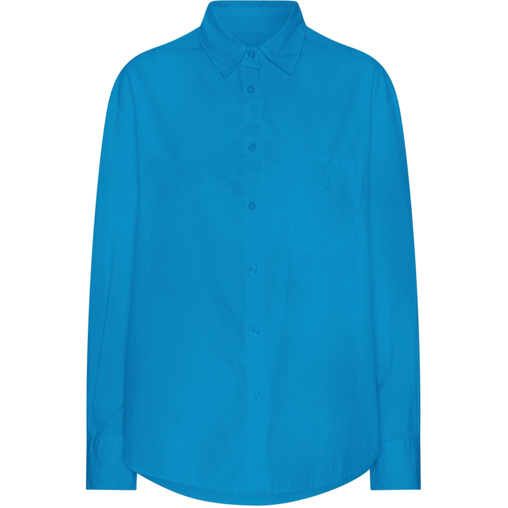 Organic oversized shirt in pacific blue