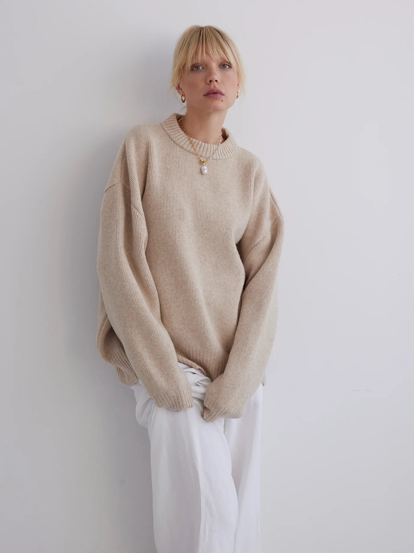 Ivy crewneck in beige melange