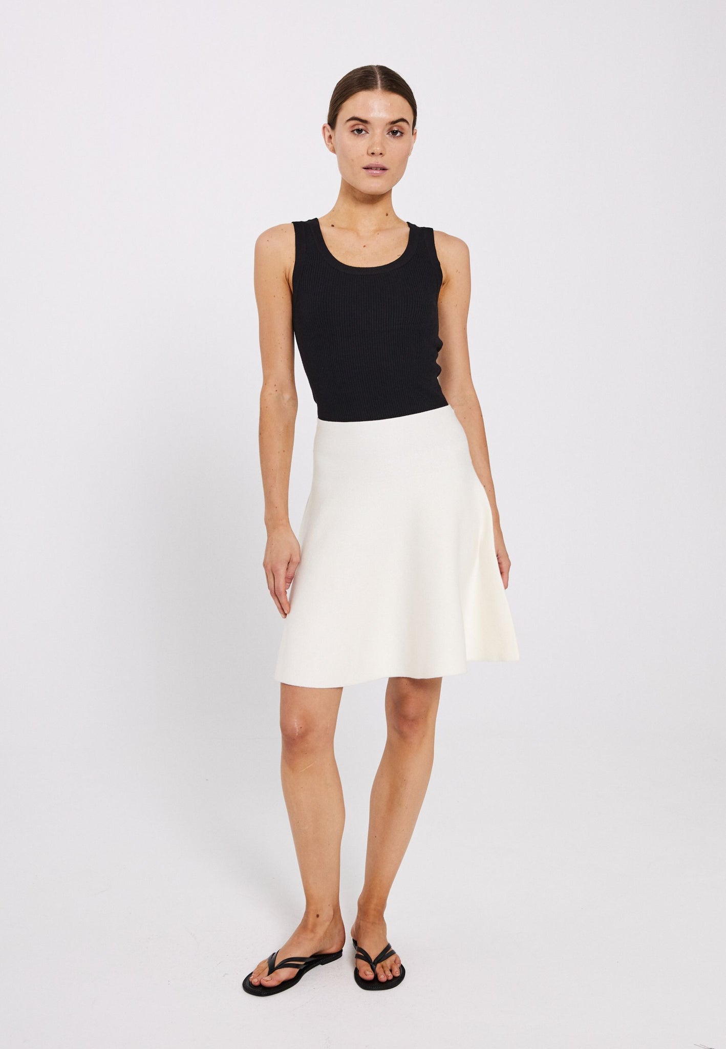 Als short knit skirt in off-white