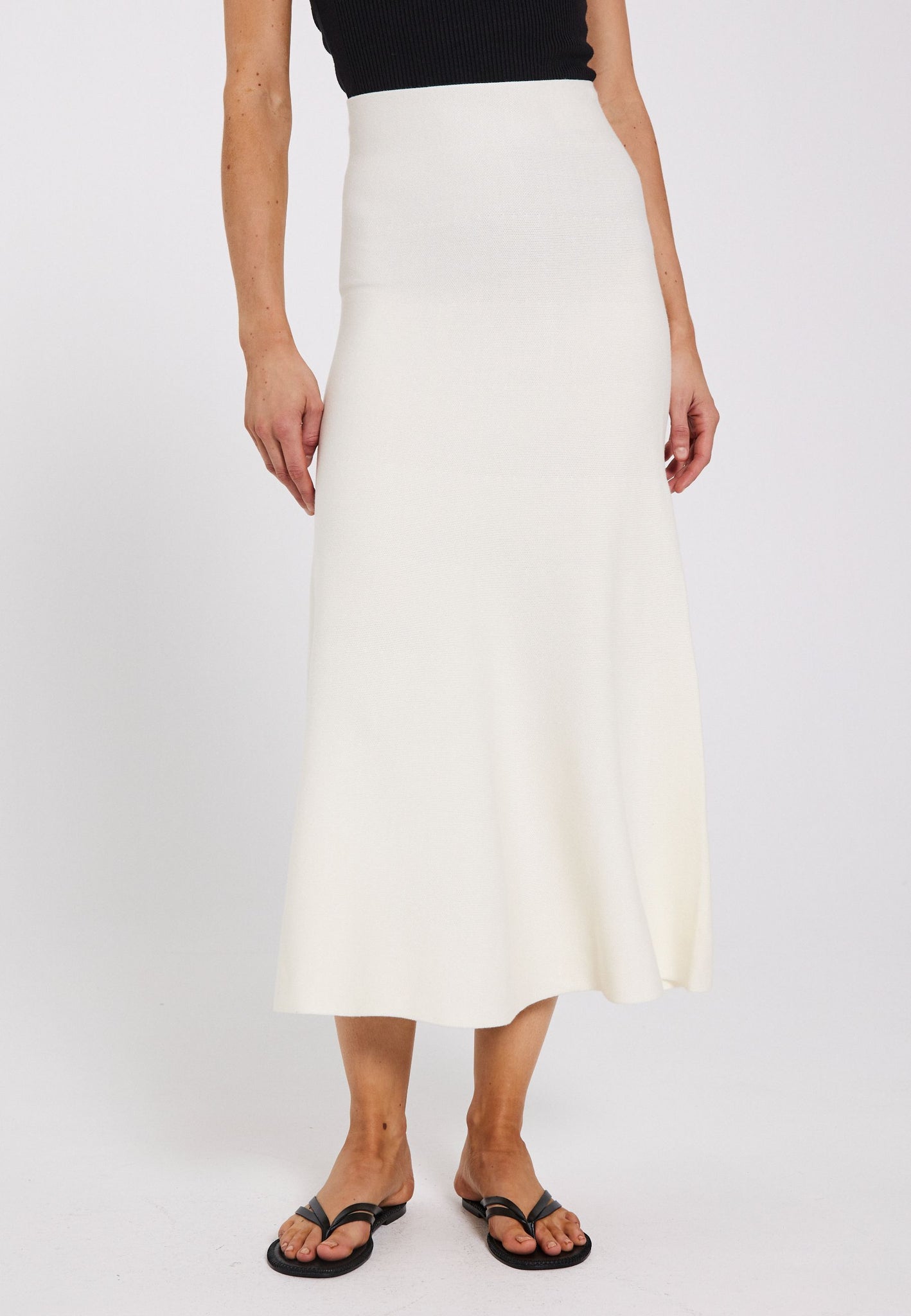 Als midi knit skirt in off-white