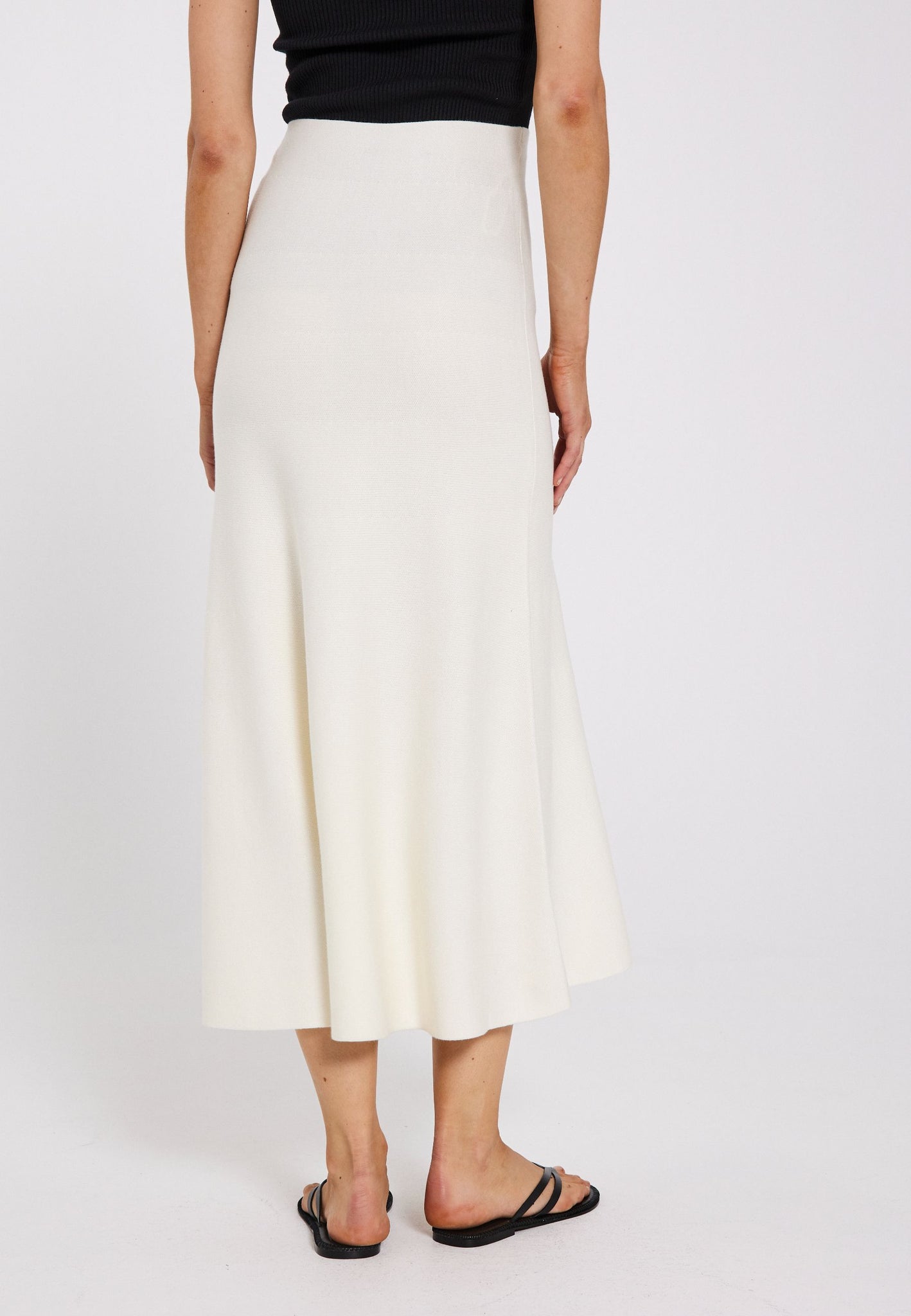 Als midi knit skirt in off-white