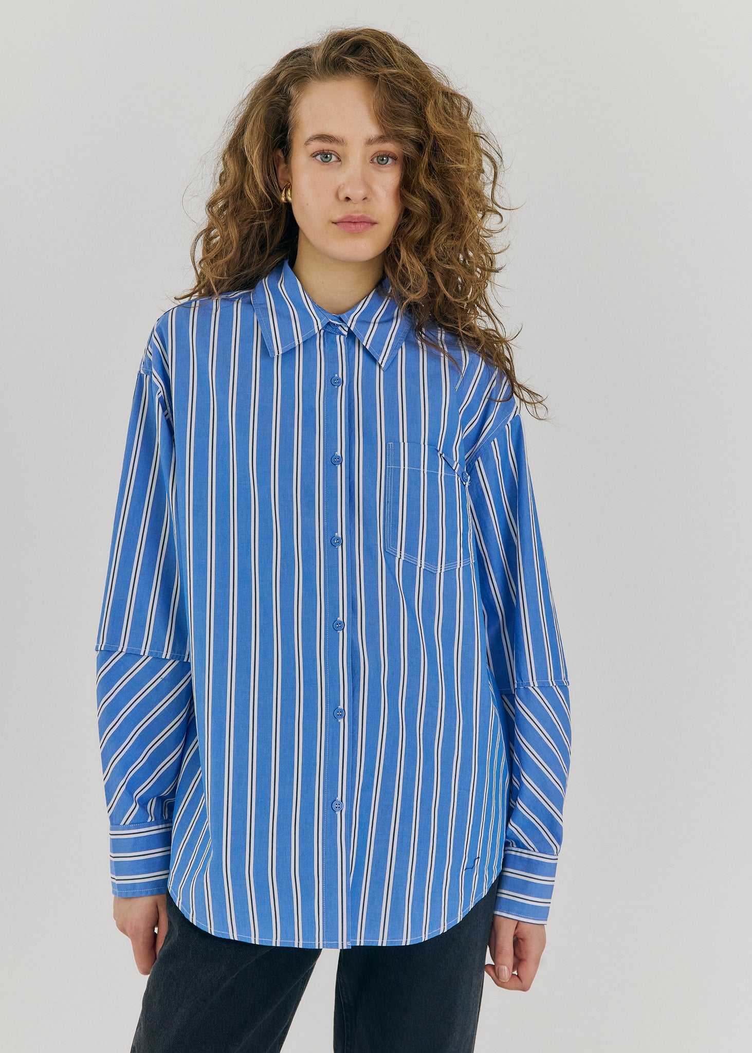 Nicci shirt in off-white stripe