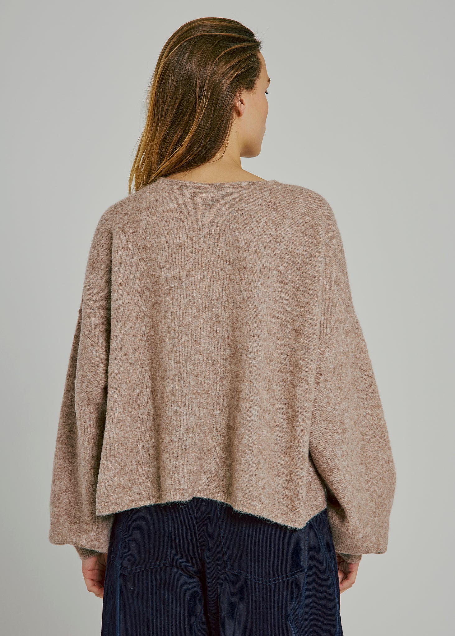 Halli button knit cardigan in camel