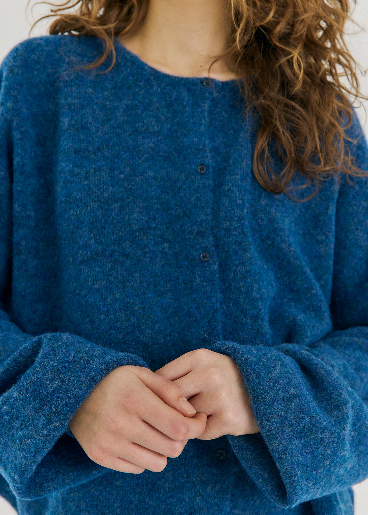 Halli button knit cardigan in teal