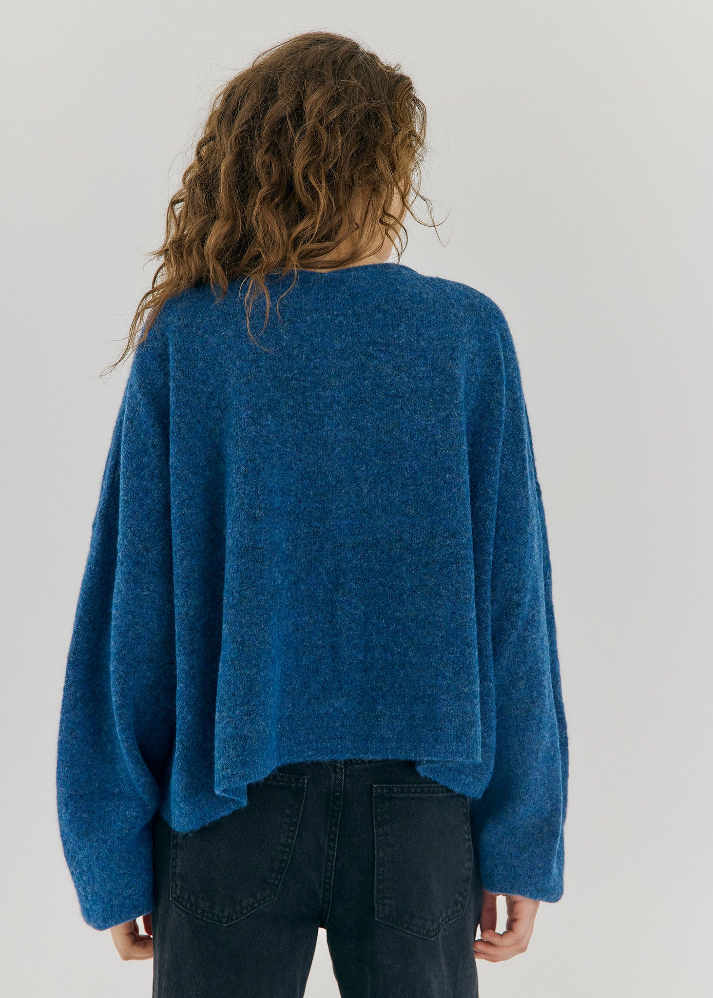 Halli button knit cardigan in teal