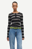 Sadodo ls top in grey mel stripe