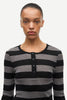 Sadodo ls top in grey mel stripe