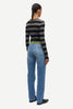 Sadodo ls top in grey mel stripe