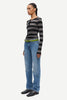 Sadodo ls top in grey mel stripe