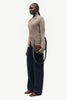 Sanelo zip cardi in lead gray mel.