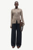 Sanelo zip cardi in lead gray mel.