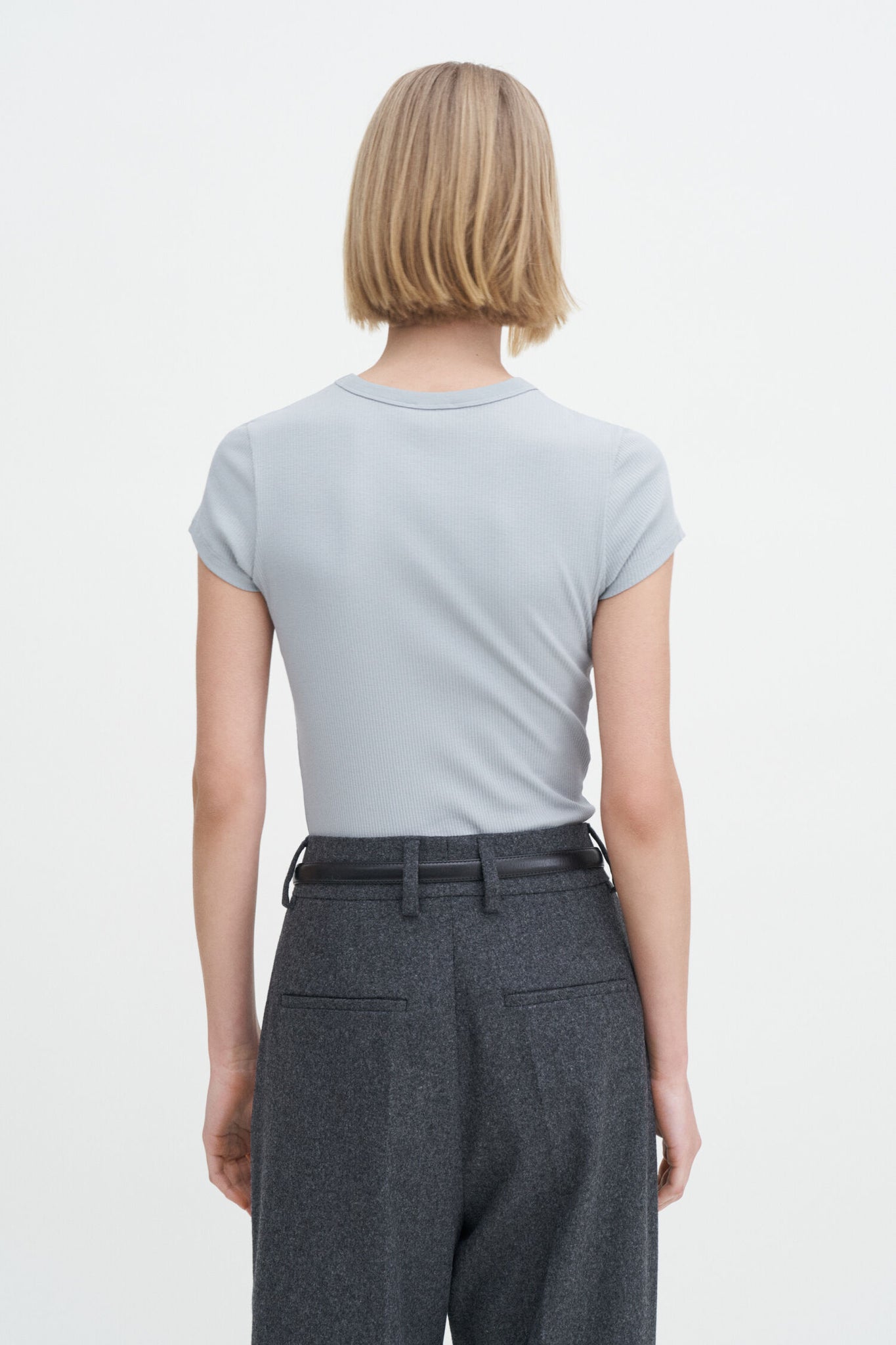 Fine rib tee in thunderstorm by Filippa K