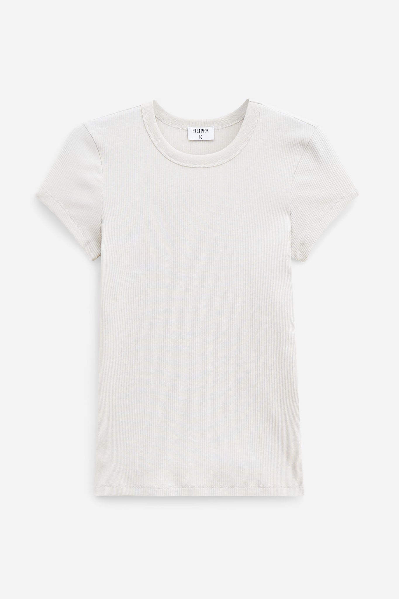 Fine rib tee in dusty beige by Filippa K