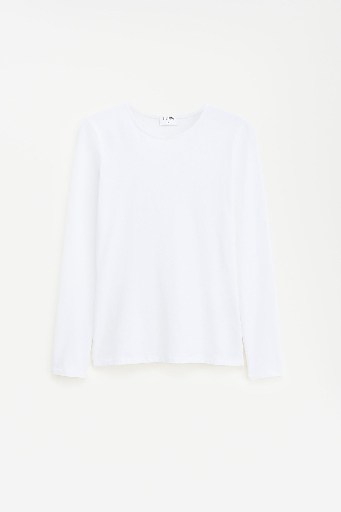 Cotton stretch longsleeve in white by Filippa k