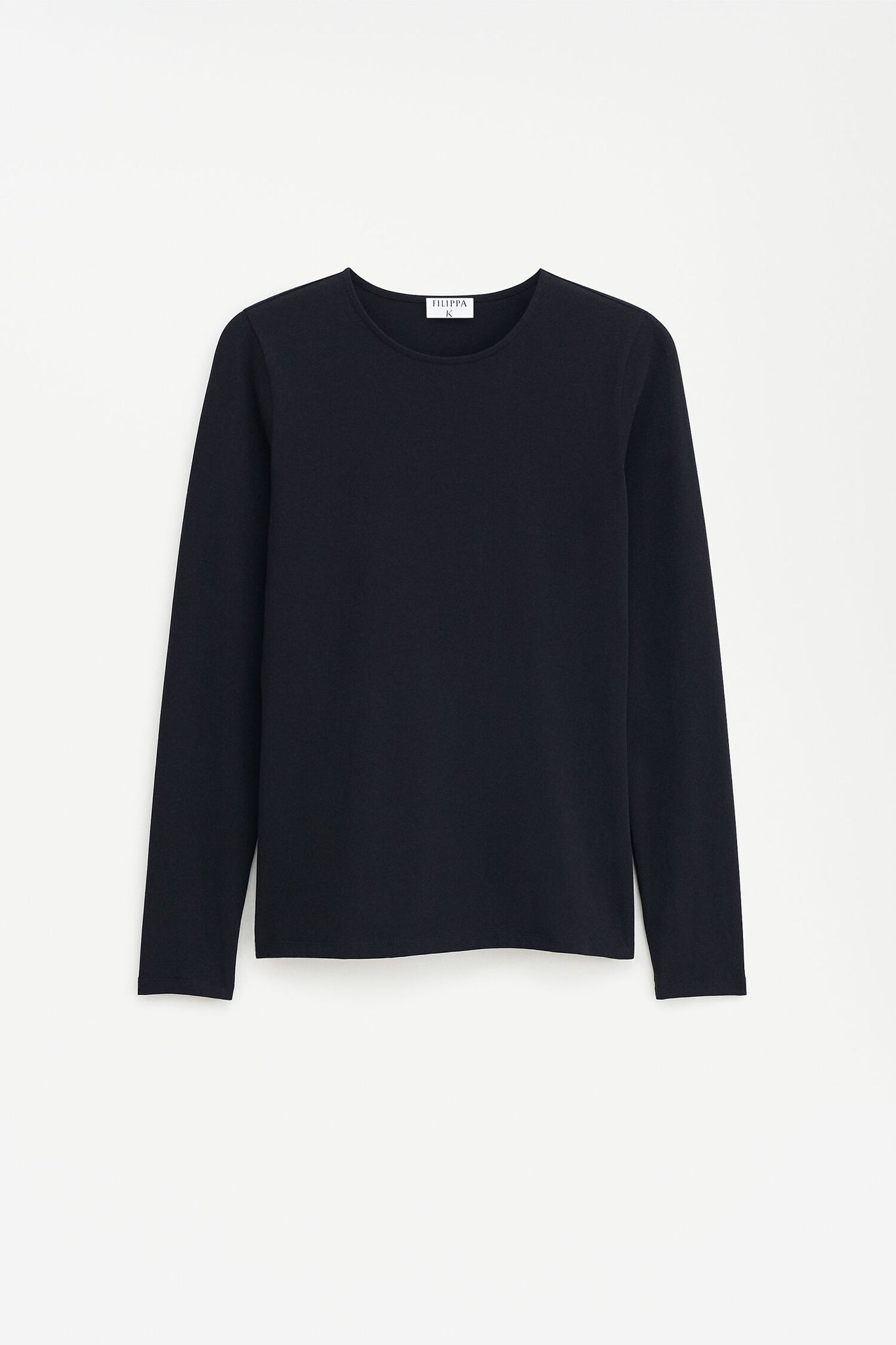 Cotton stretch longsleeve in black by Filippa K