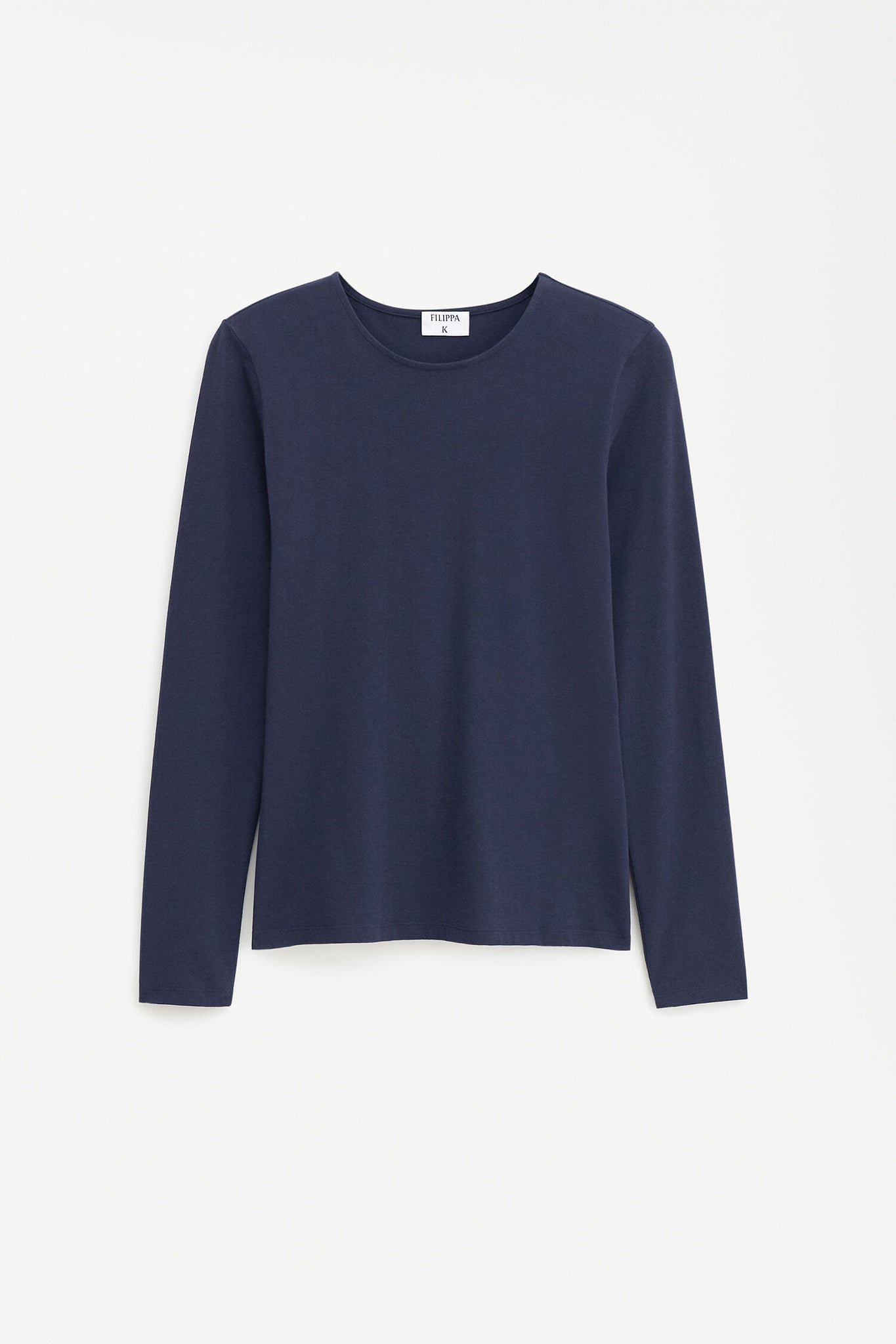 Cotton stretch longseleeve in navy by Filippa K