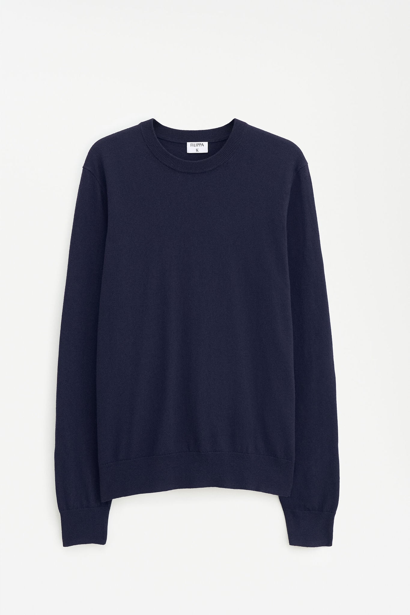 Cotton merino sweater in navy