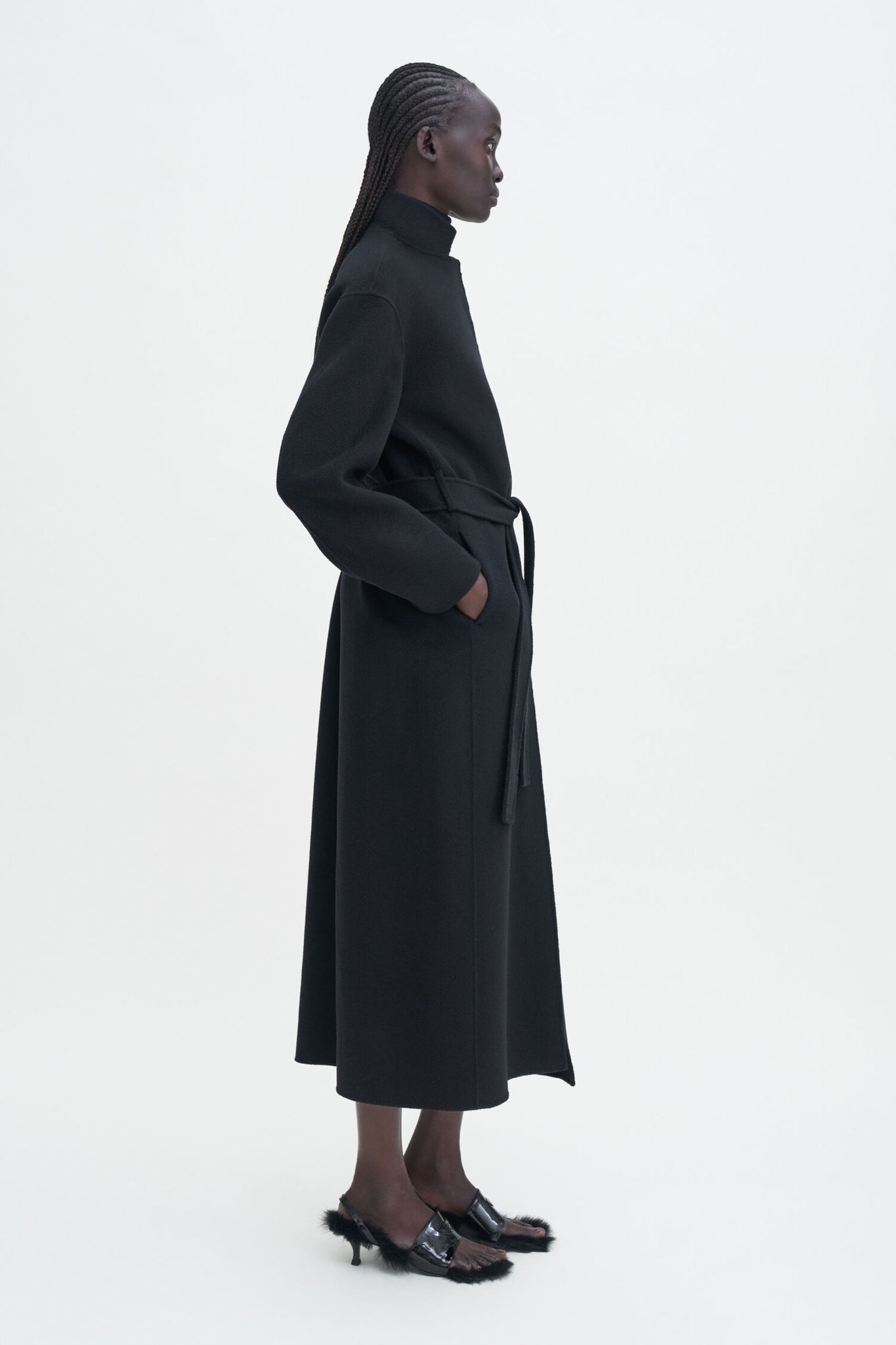 Alexa wool coat in black by Filippa K