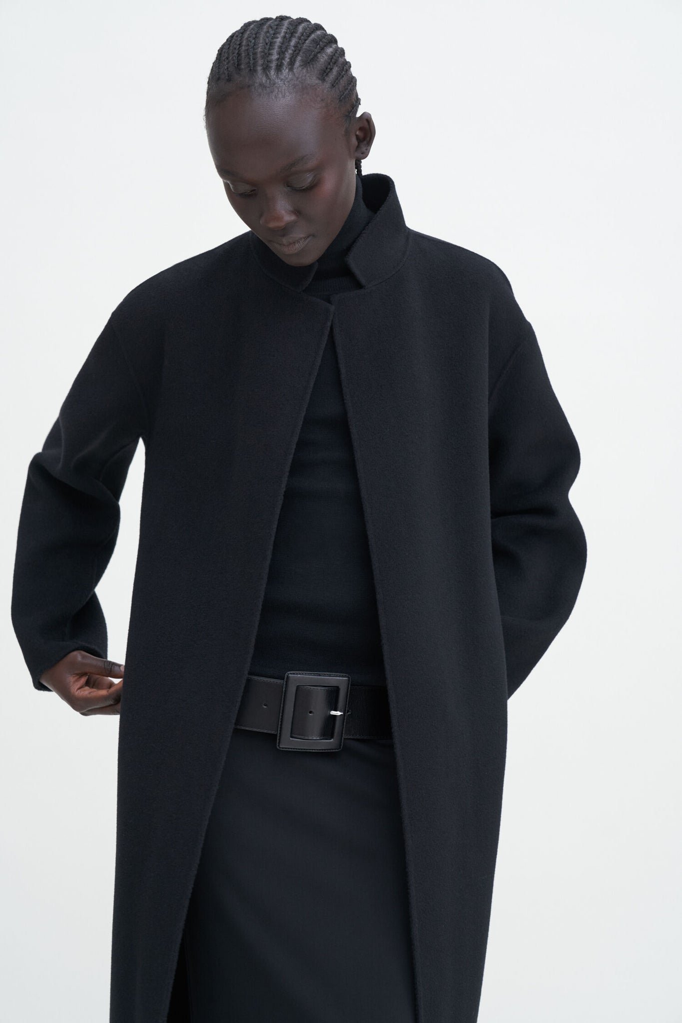 Alexa wool coat in black by Filippa K