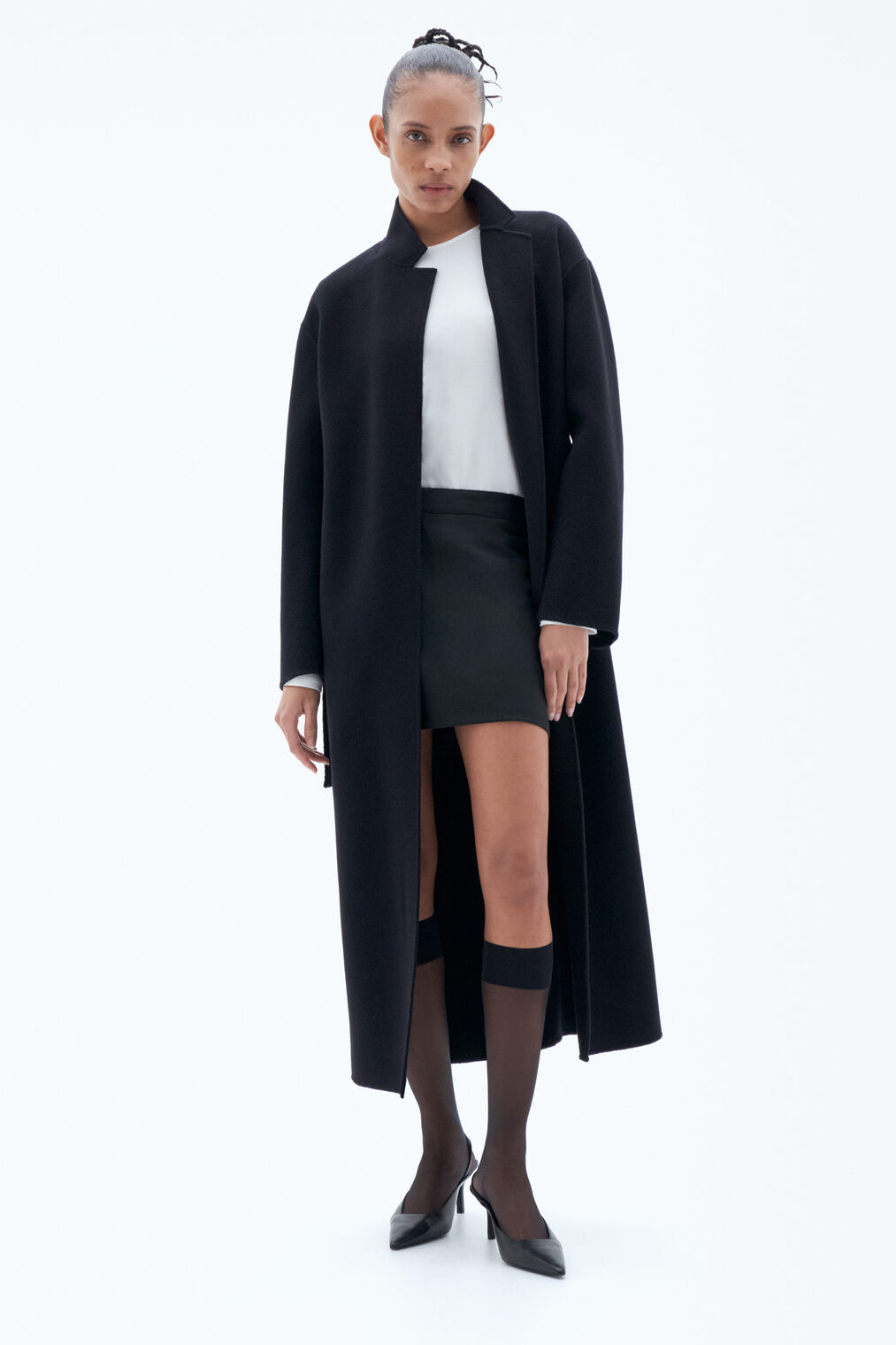 Alexa wool coat in black