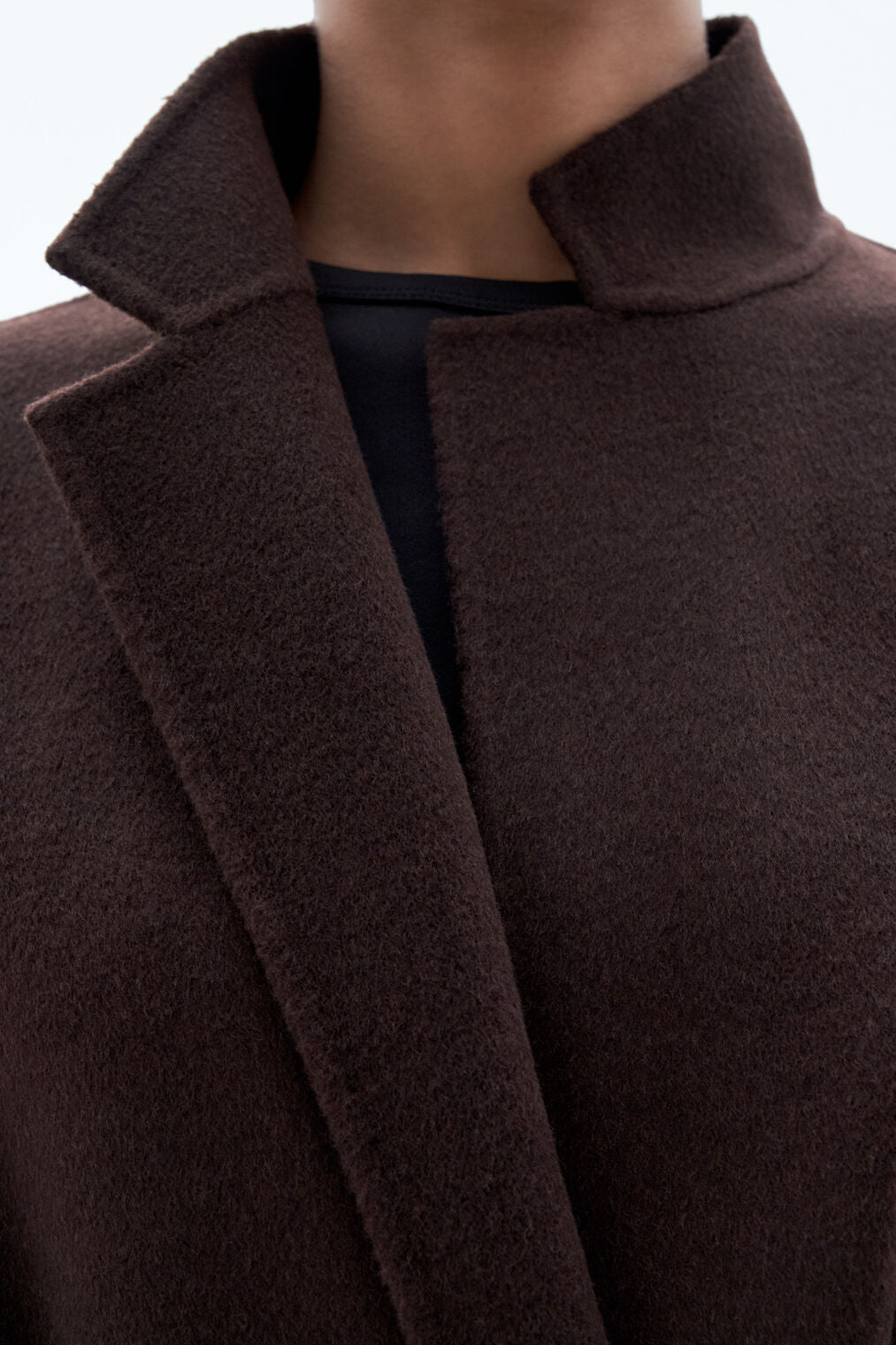 Alexa wool coat in dark chocolate by Filippa K