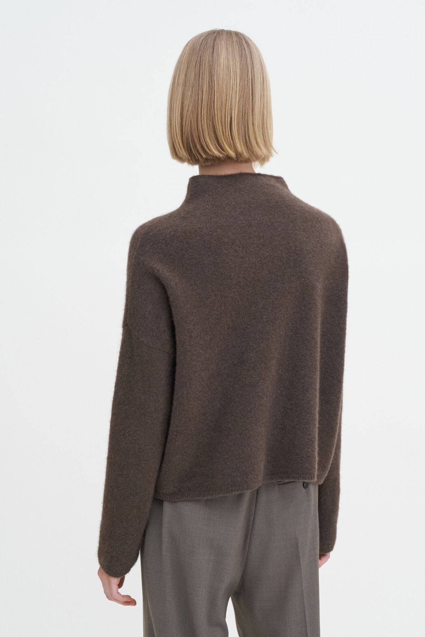 Mika yak funnelneck sweater in brown by Filippa K