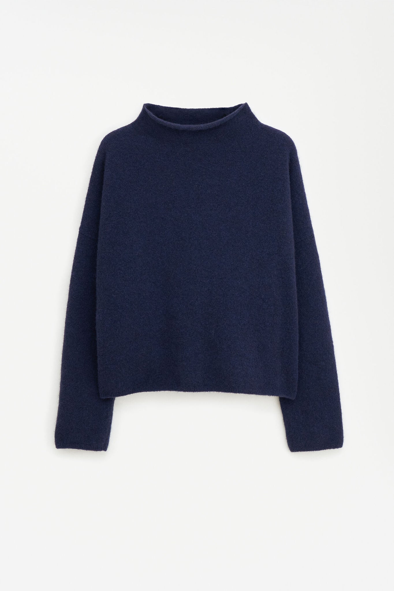 Mika yak funnelneck sweater in navy by Filippa K