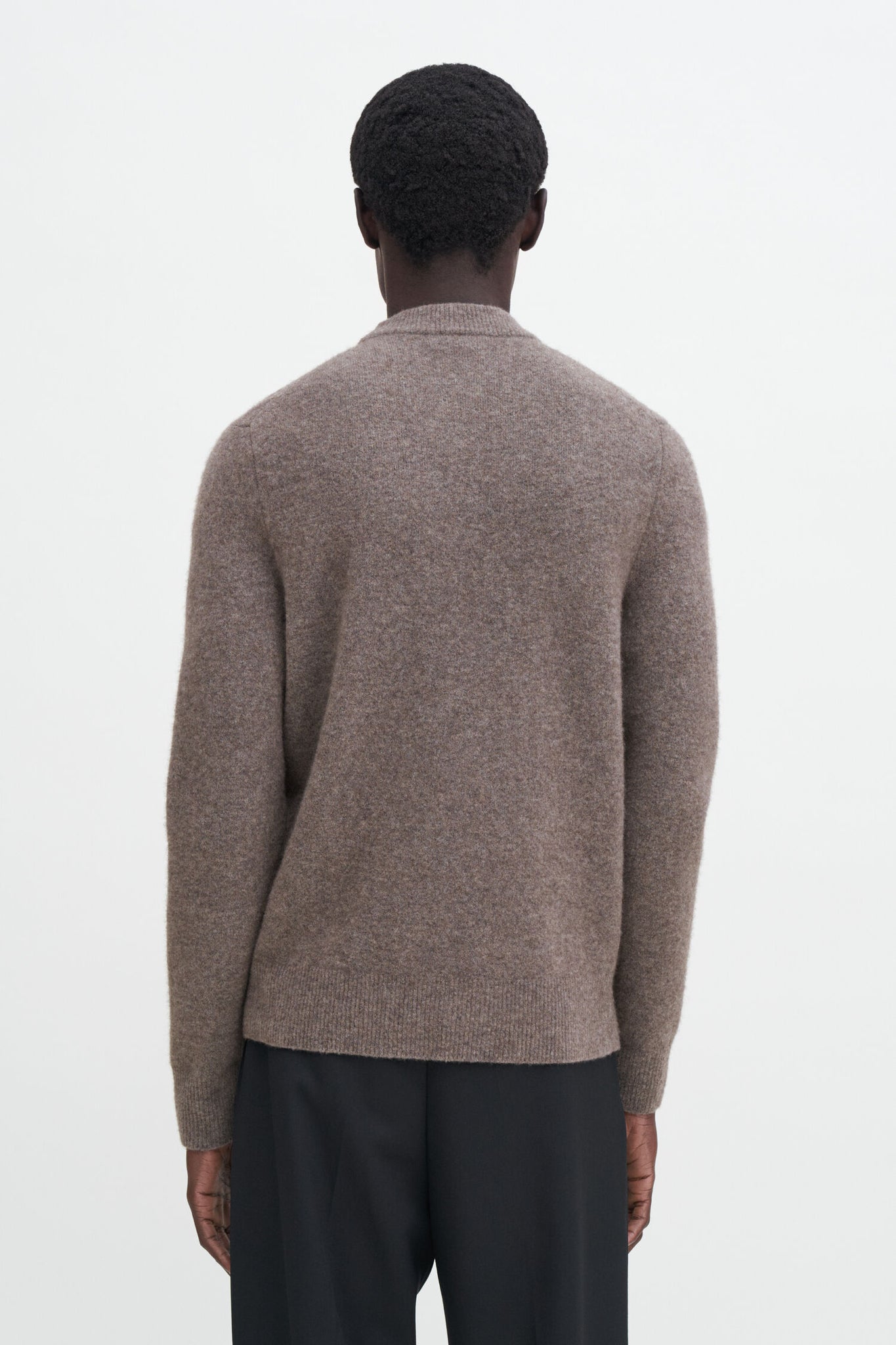 Unisex yak sweater in dark taupe