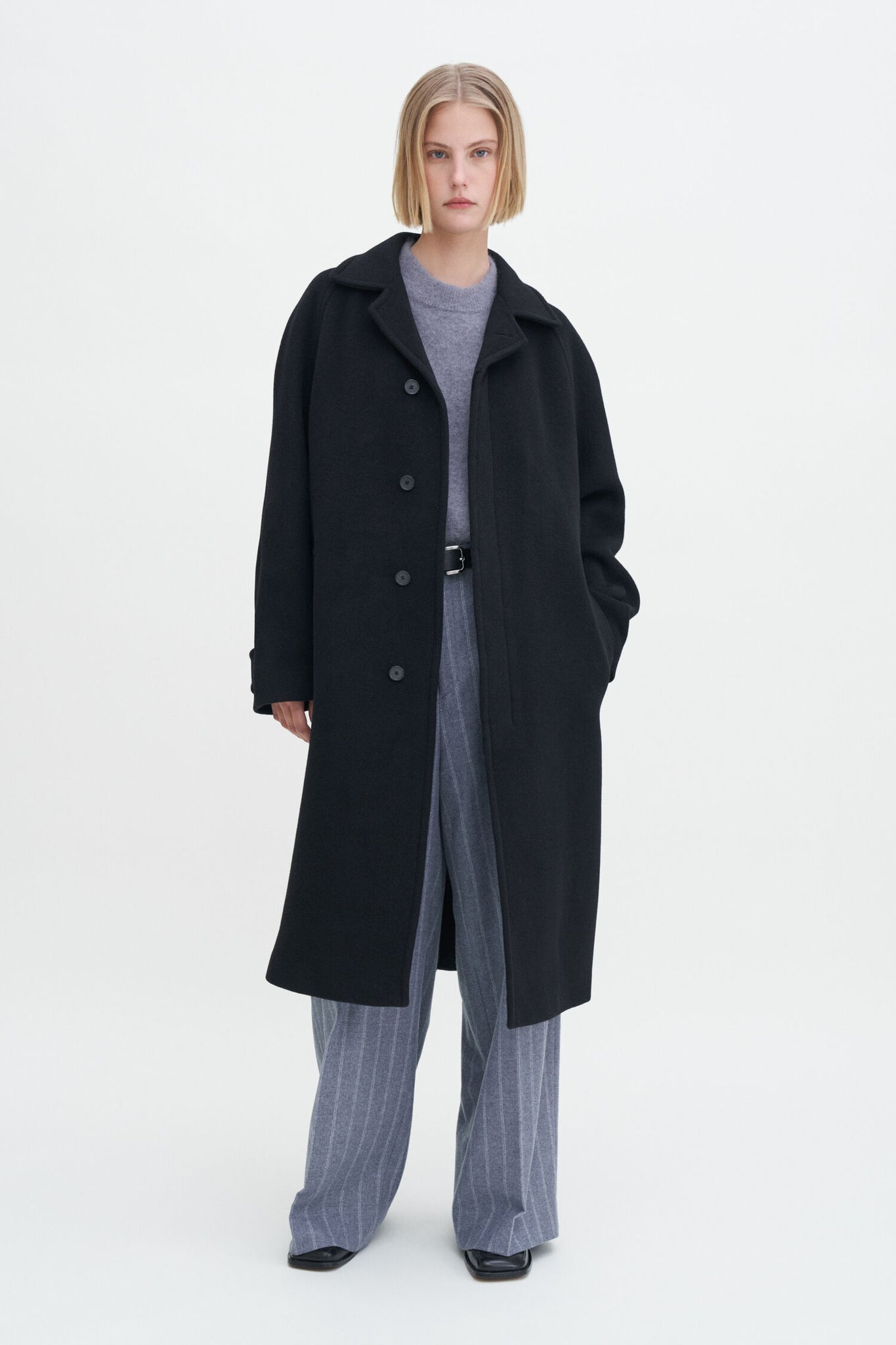 Wool Carcoat in black by Filippa K