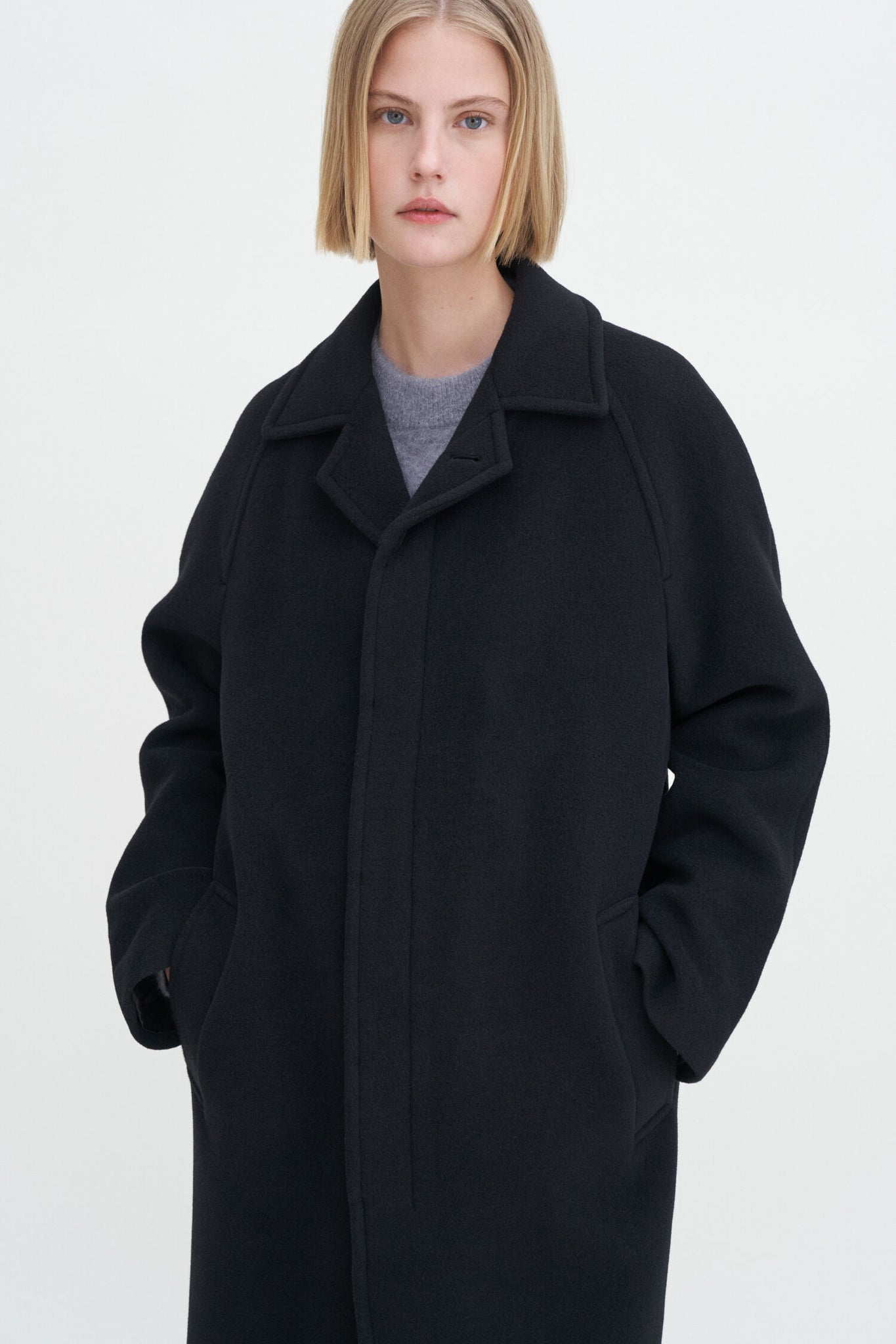 Wool Carcoat in black by Filippa K