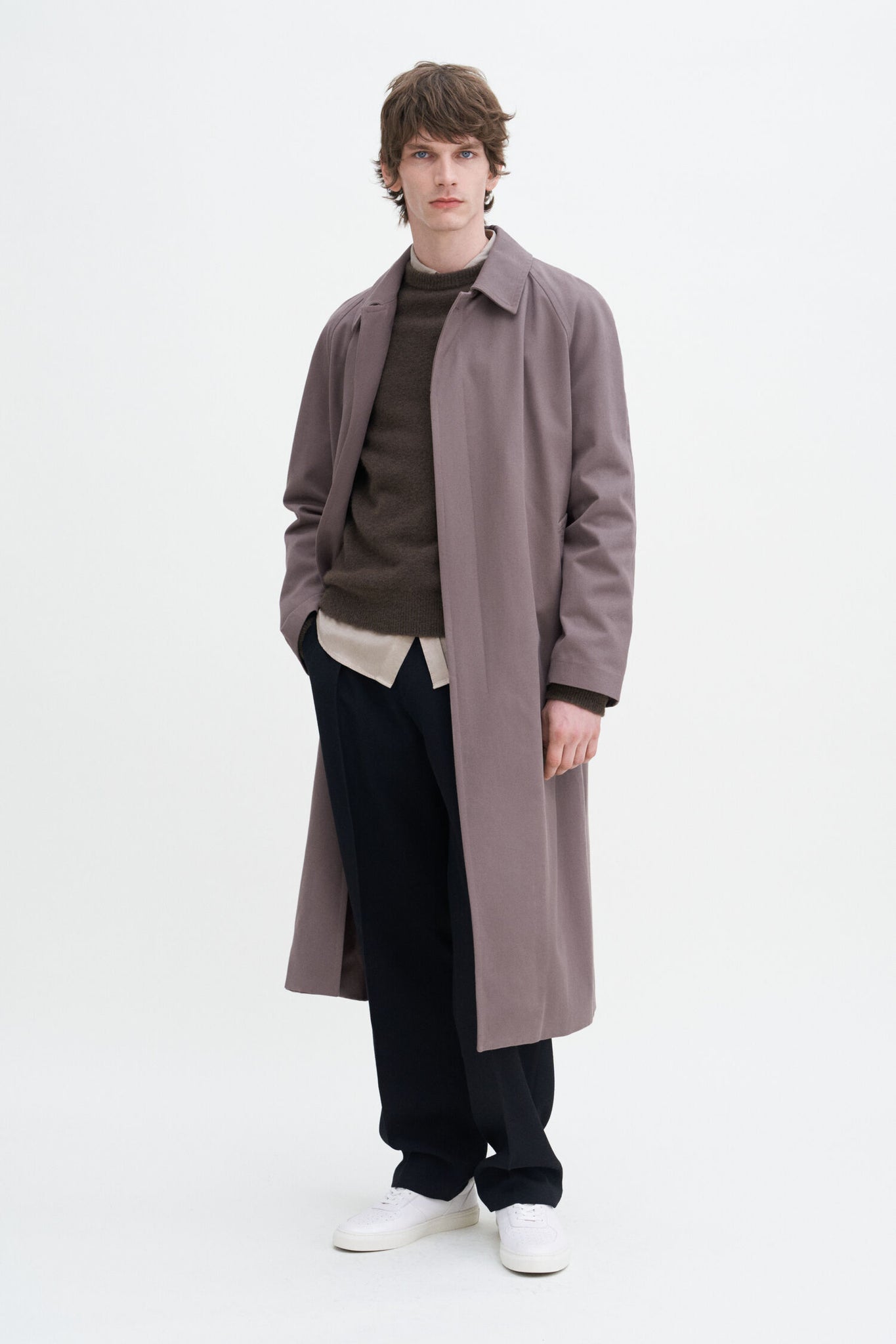 Cotton garbardine coat in beige by Filippa K