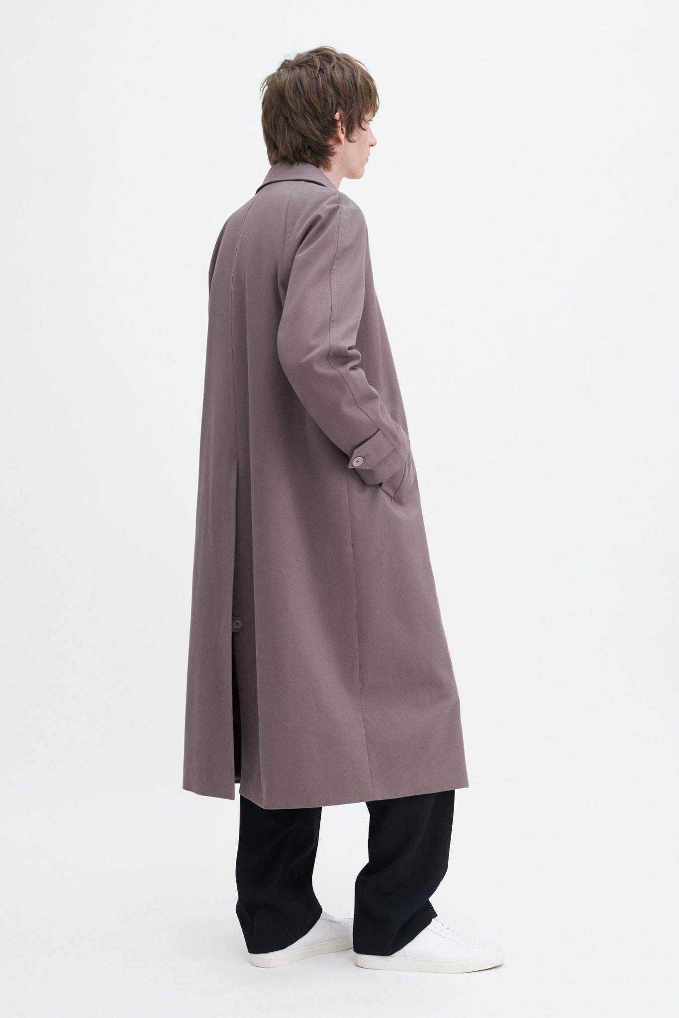 Cotton garbardine coat in beige by Filippa K